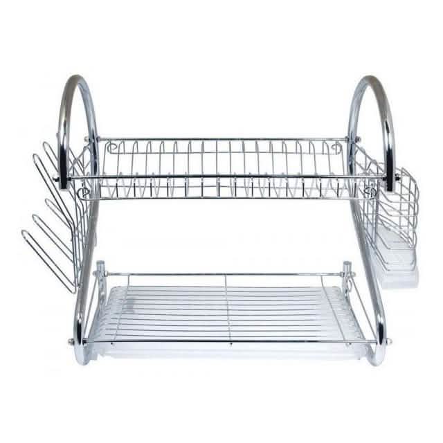 Two-Tier Stainless-Steel Dish Rack - Assorted Sizes Kitchen Essentials - DailySale