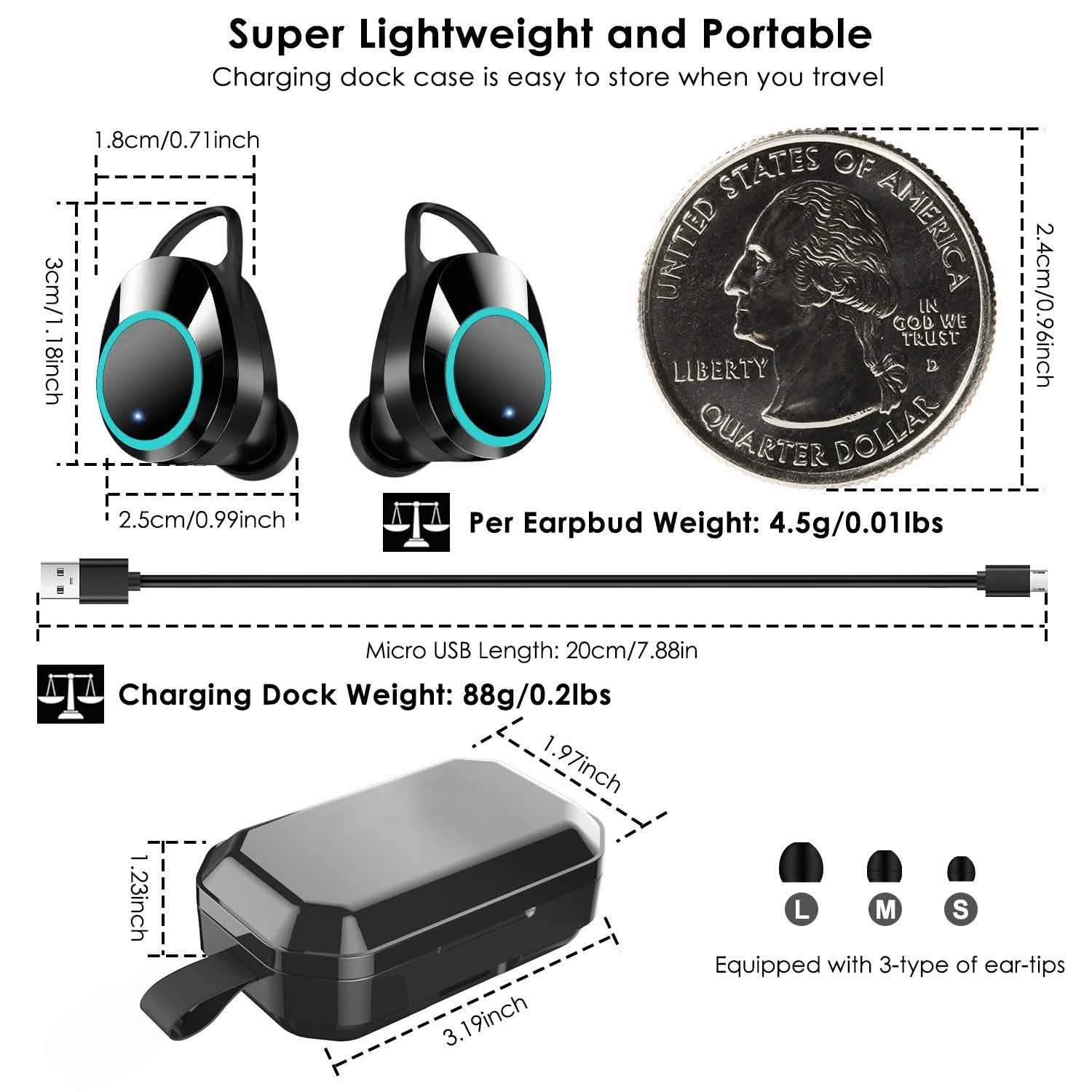 TWS Wireless 5.0 Earbuds Touch In-Ear Stereo Headsets Headphones & Audio - DailySale