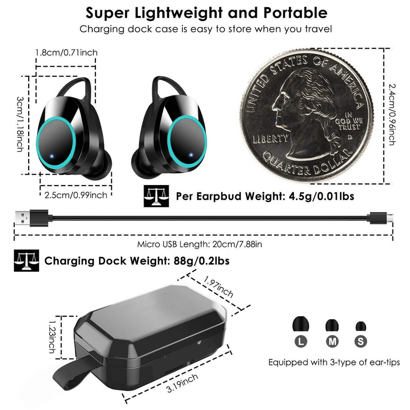 TWS Wireless 5.0 Earbuds Touch In-Ear Stereo Headsets Headphones & Audio - DailySale