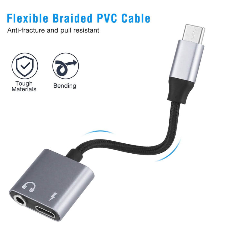 Type C to 3.5mm Headphone Charger Adapter USB C to Aux Audio Jack Mobile Accessories - DailySale