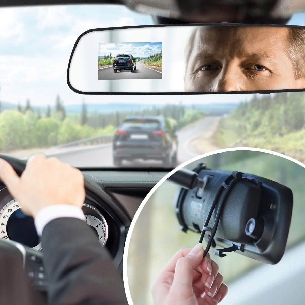 U-Drive MirrorCam Rear View Mirror Dash Cam Auto Accessories - DailySale