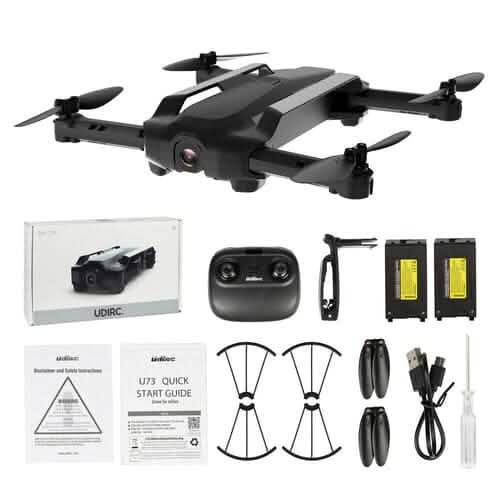 UDIRC Foldable RC Drone FPV WiFi Quadcopter w/ 720P HD Camera & 2 Batteries U73 Cameras & Drones - DailySale