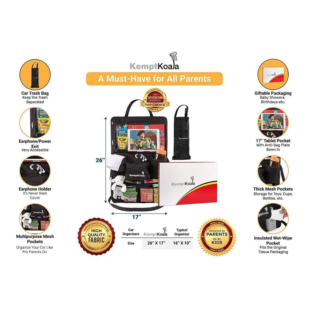 Ultimate Car Backseat Organizer with Tablet Pocket and Cup Holder Auto Accessories - DailySale