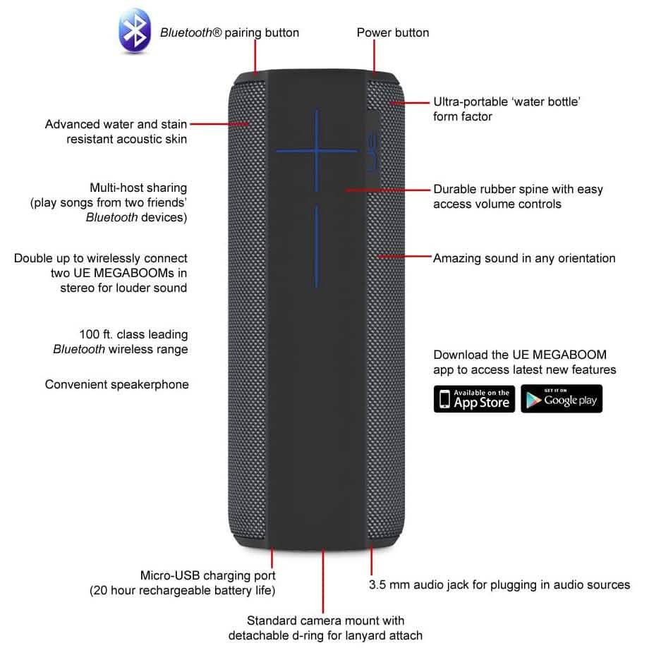 Ultimate Ears MEGABOOM Portable Waterproof & Shockproof Bluetooth Speaker Speakers - DailySale