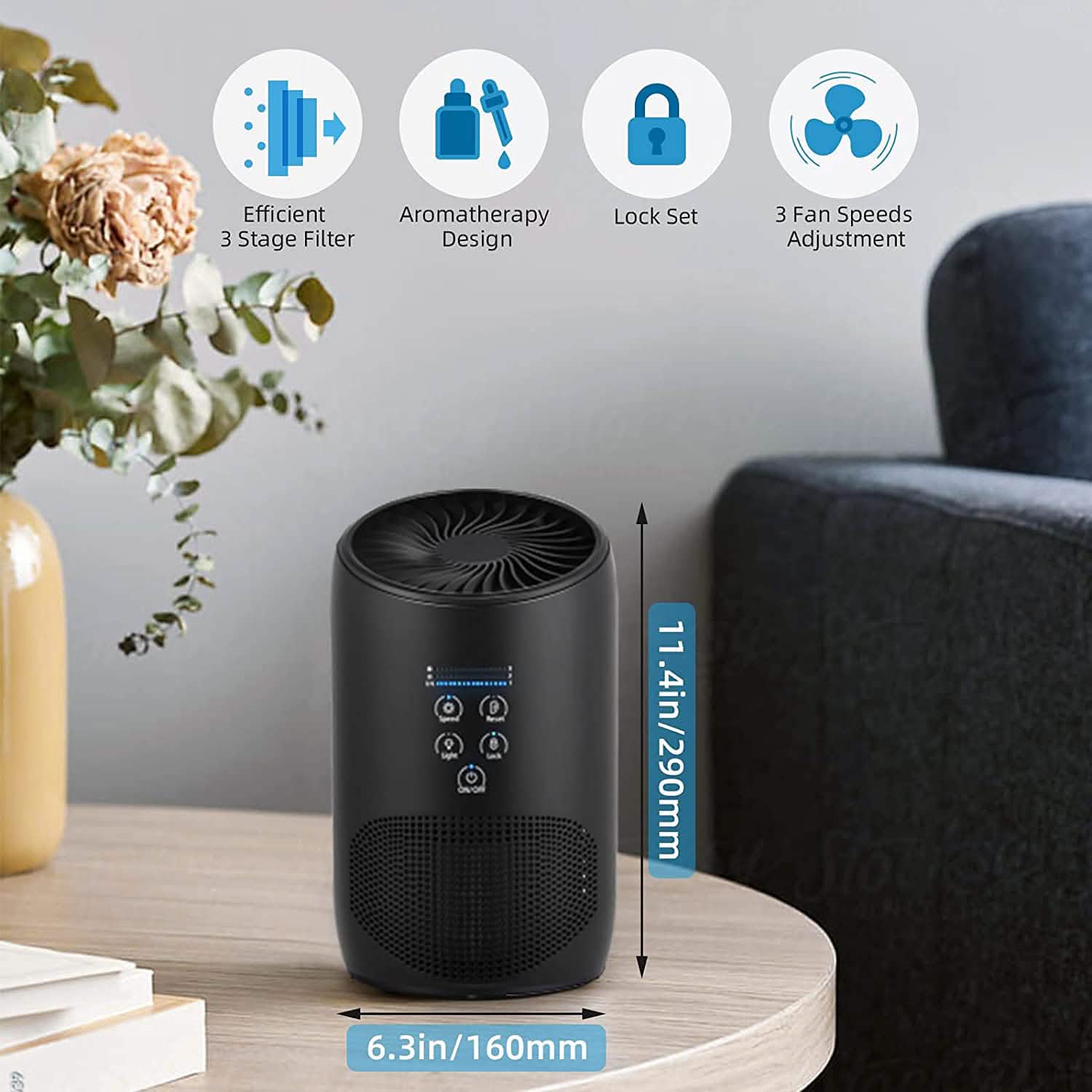 Ultra Quiet HEPA Air Purifier for Home Bedroom Wellness - DailySale