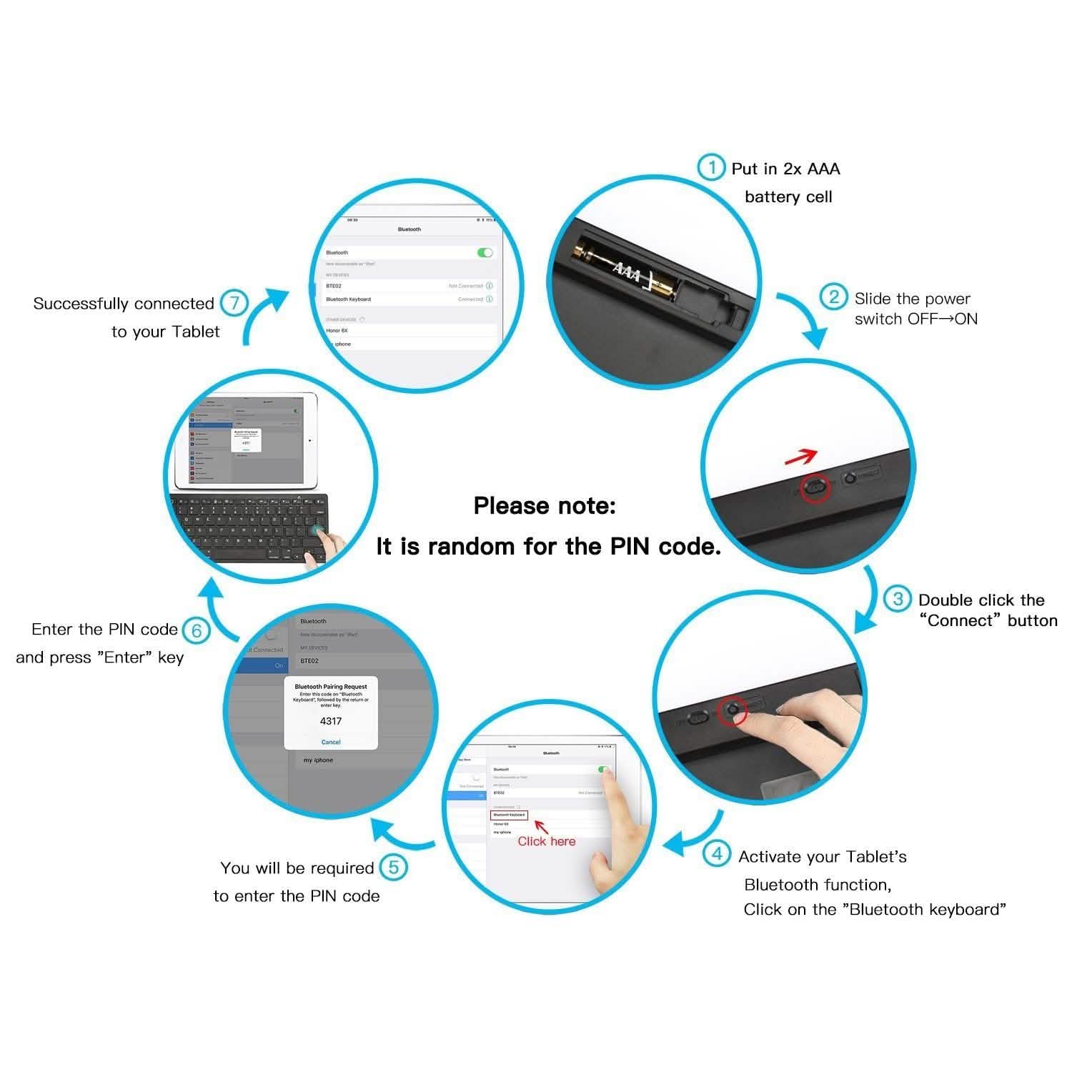 Ultra-Slim Bluetooth Keyboard - Assorted Colors Tablets & Computers - DailySale