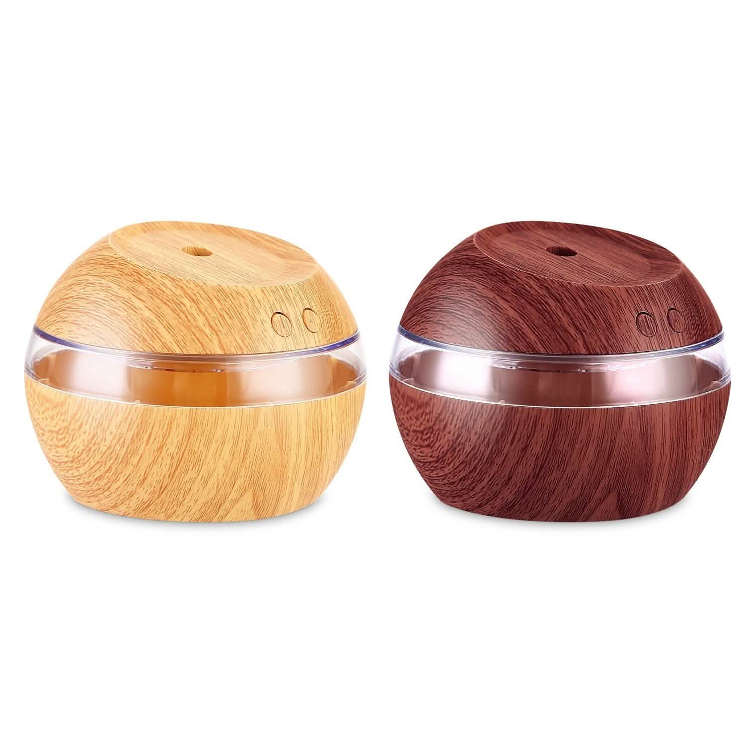 Ultrasonic Aroma Essential Oil Diffuser Wood Grain Wellness - DailySale