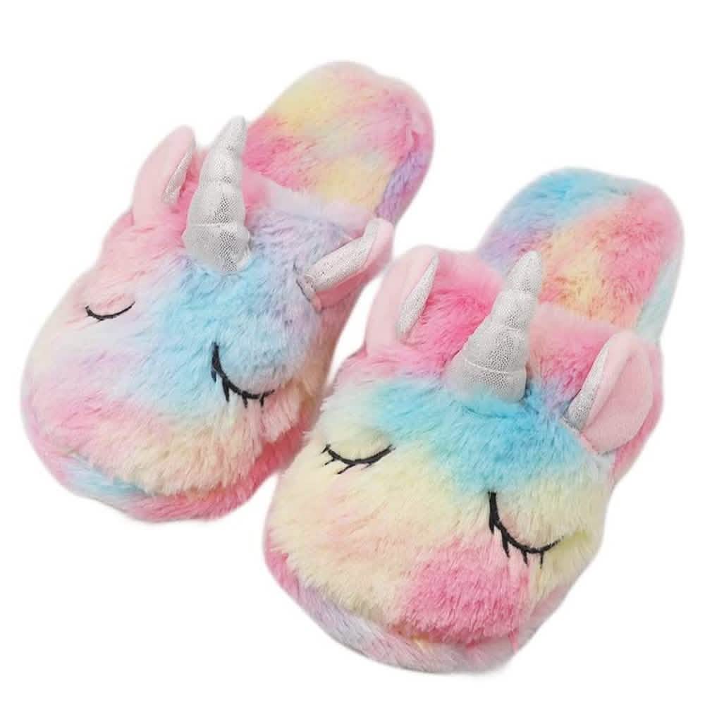 Unicorn Plush Slippers and Eye Mask Set Women's Clothing - DailySale