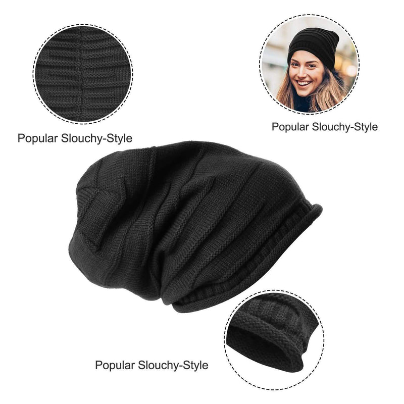 Unisex Knit Beanie Slouchy Baggy Hat Women's Accessories - DailySale