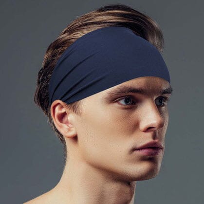 Unisex Moisture Wicking Headband Fitness Dark Blue - DailySale