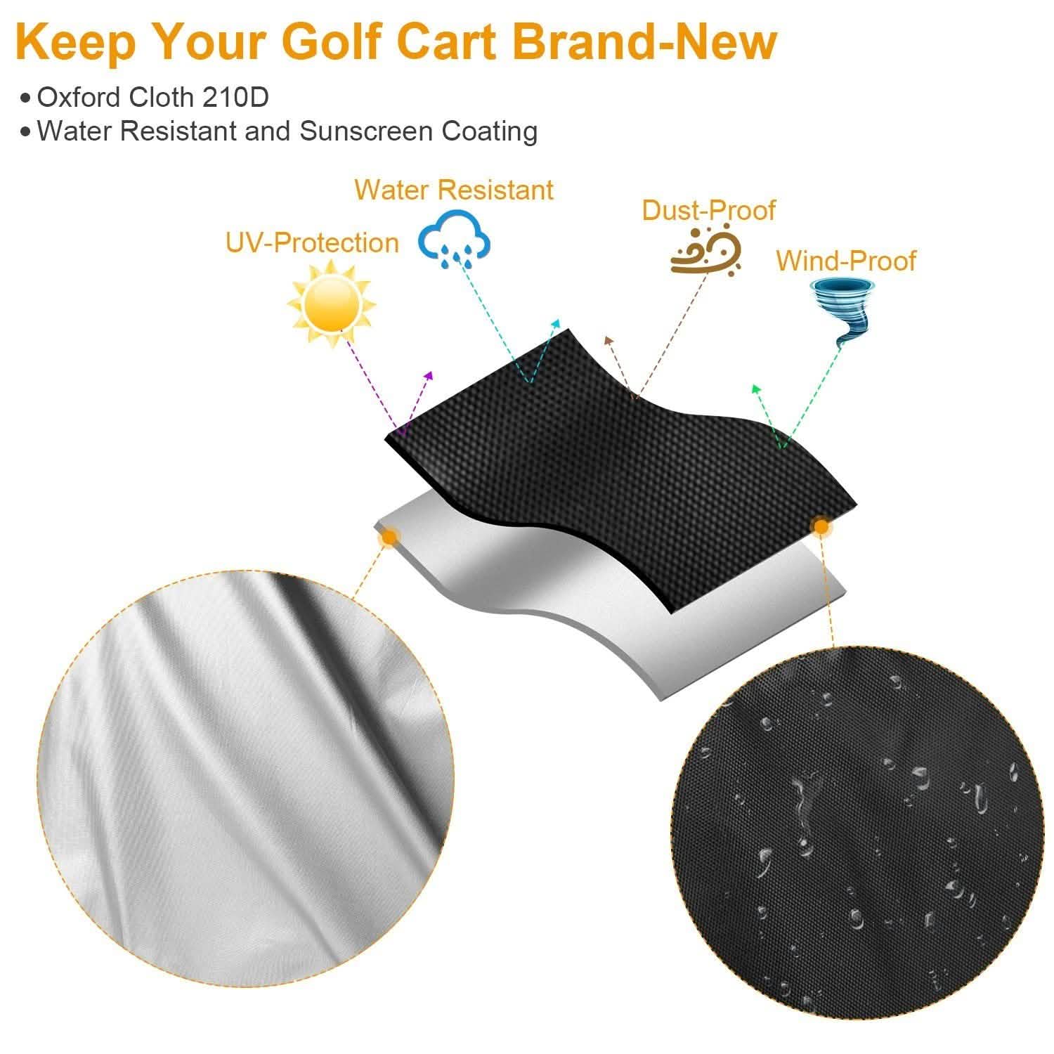 Universal 4 Passenger Golf Cart Cover 210D Automotive - DailySale