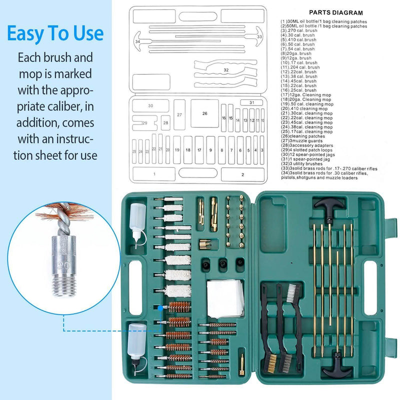 Universal Gun Cleaning Kit with Carrying Case Tactical - DailySale