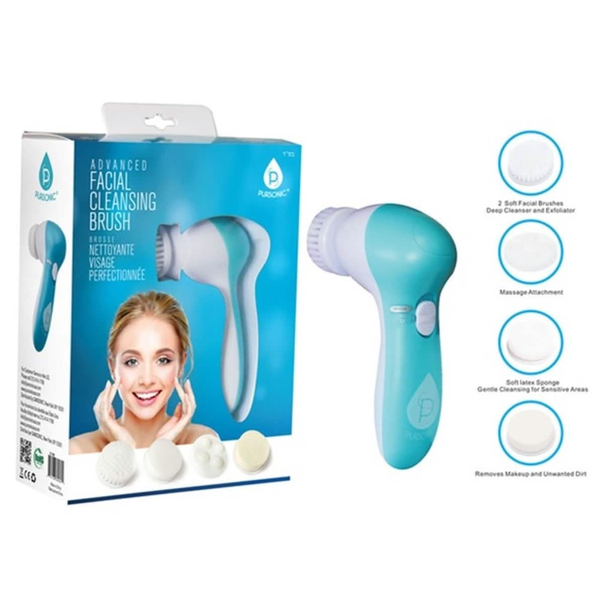 Pursonic 5-in-1 Facial Cleansing Brush and Massager Combo Kit - Assorted Colors - DailySale, Inc