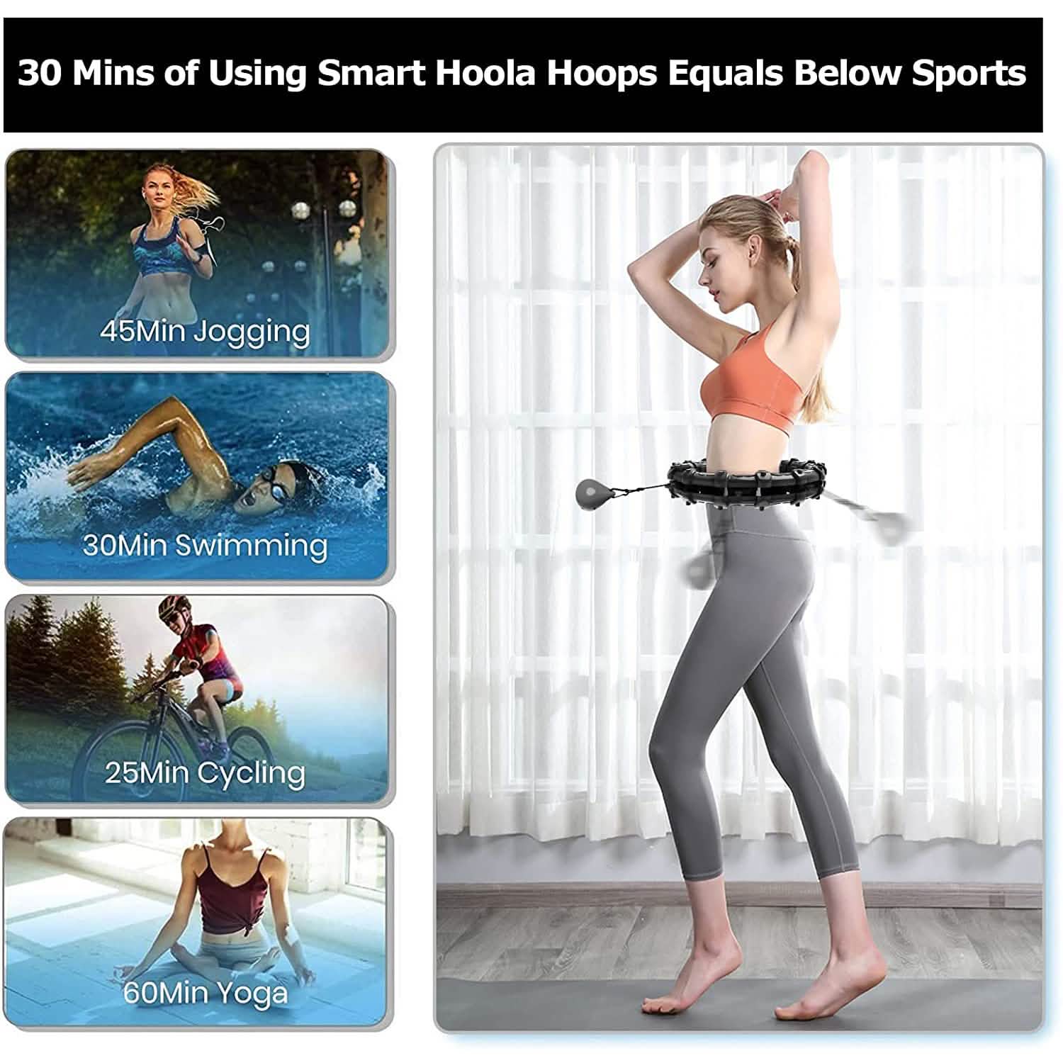 Upgraded Large Size Smart Weighted Exercise Hoola Hoops Fitness - DailySale