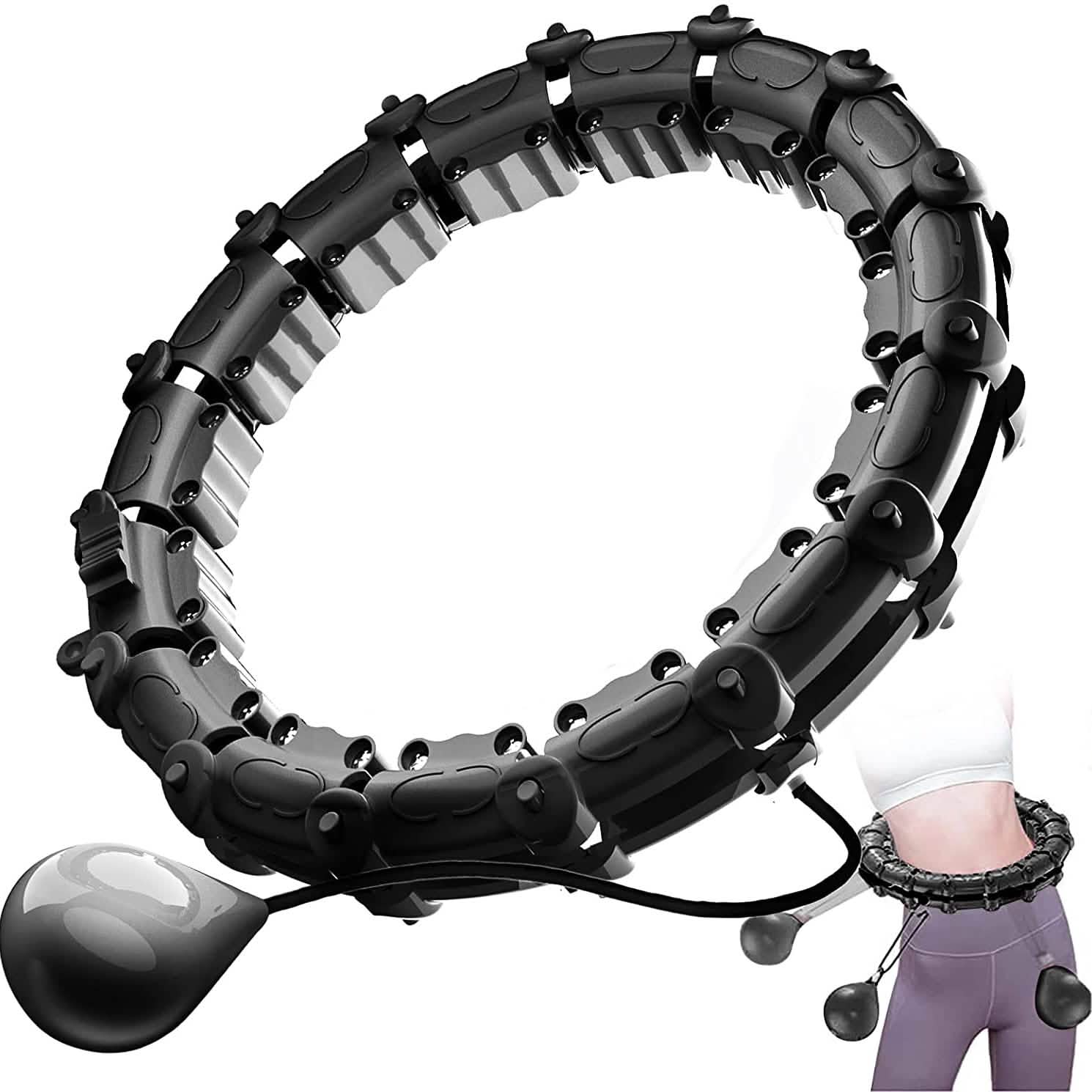 Upgraded Large Size Smart Weighted Exercise Hoola Hoops Fitness - DailySale