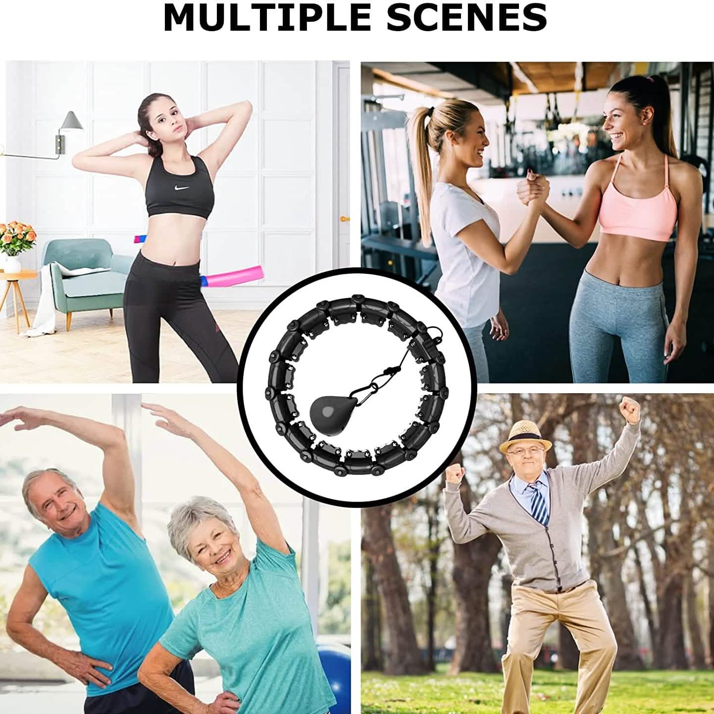 Upgraded Large Size Smart Weighted Exercise Hoola Hoops Fitness - DailySale