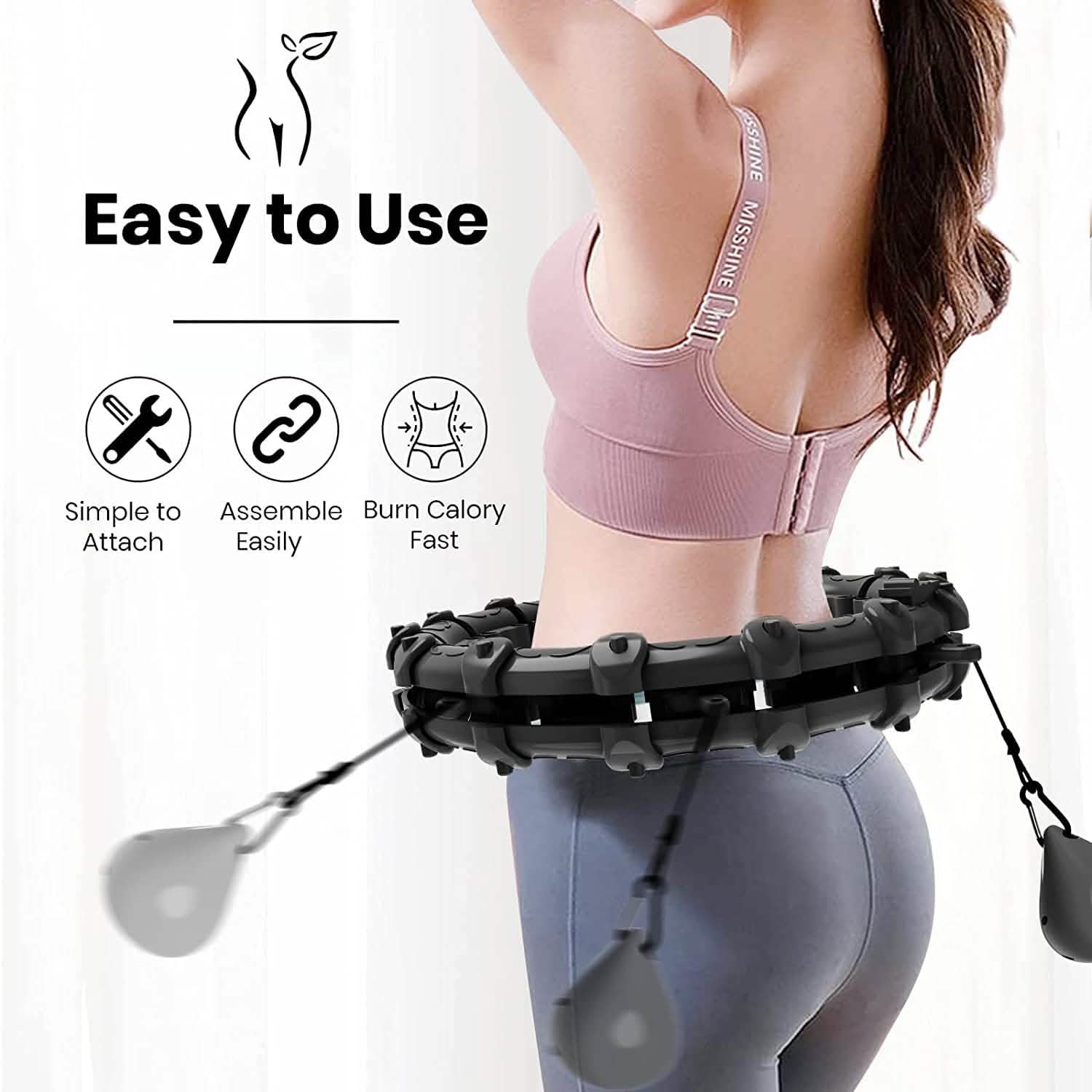 Upgraded Large Size Smart Weighted Exercise Hoola Hoops Fitness - DailySale