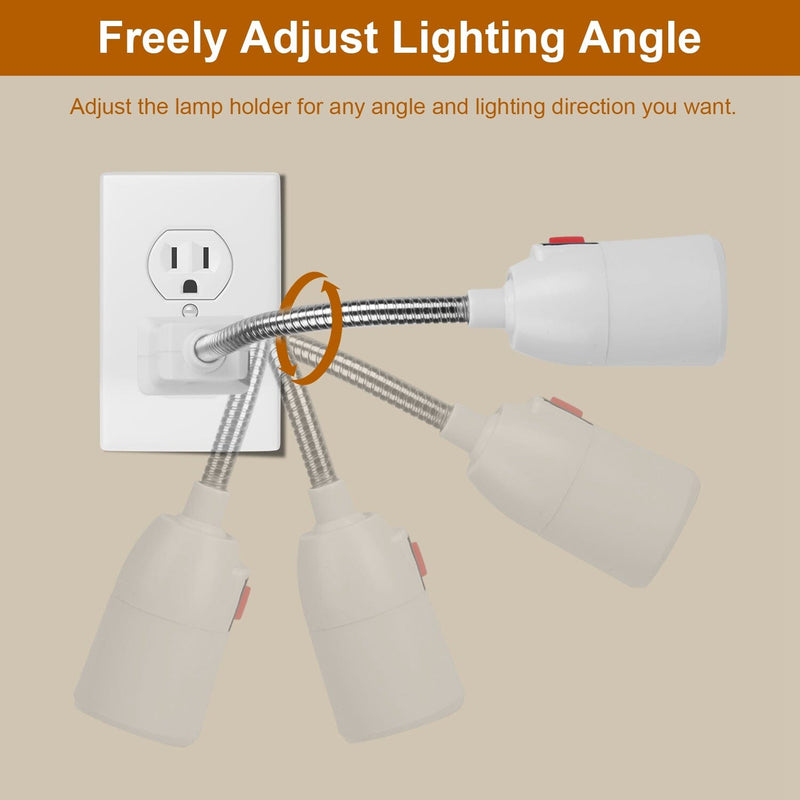 US Plug Extension Light Socket with On/Off Switch Batteries & Power Accessories - DailySale