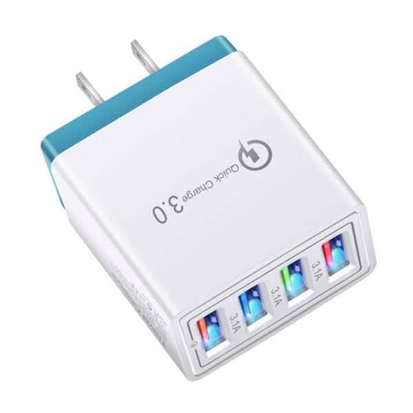 US Plug Fast Charging USB Charger Mobile Accessories Sky Blue - DailySale
