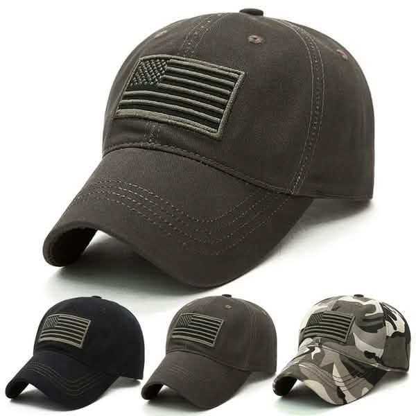 USA Flag Baseball Cap Army Embroidery Cotton Tactical Snapback Hat Men's Accessories - DailySale