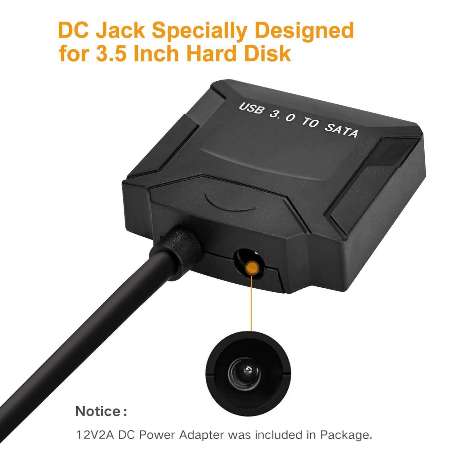 USB 3.0 to SATA Converter Adapter for 2.5"/3.5"SATA HDD/SSD Hard Drive Disks Computer Accessories - DailySale