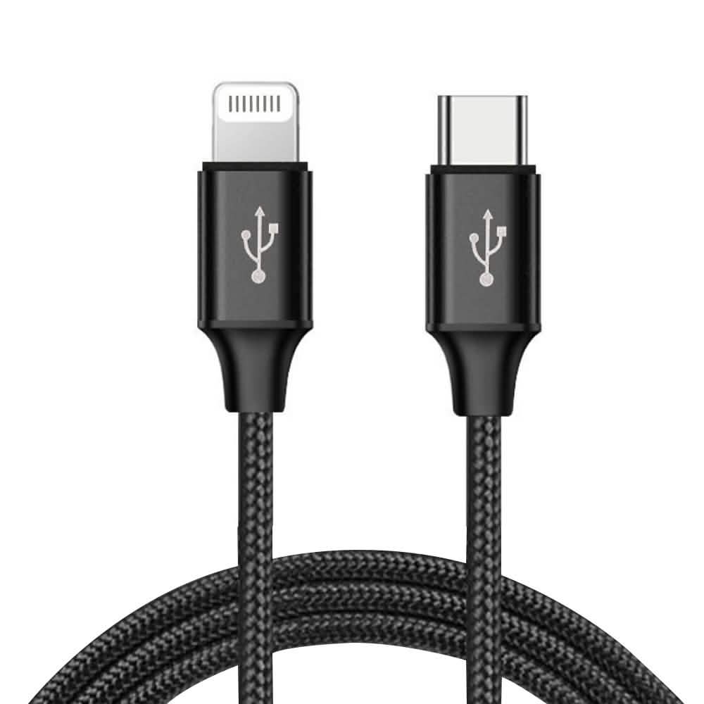 USB-C to Lightning Cable Mobile Accessories Black - DailySale