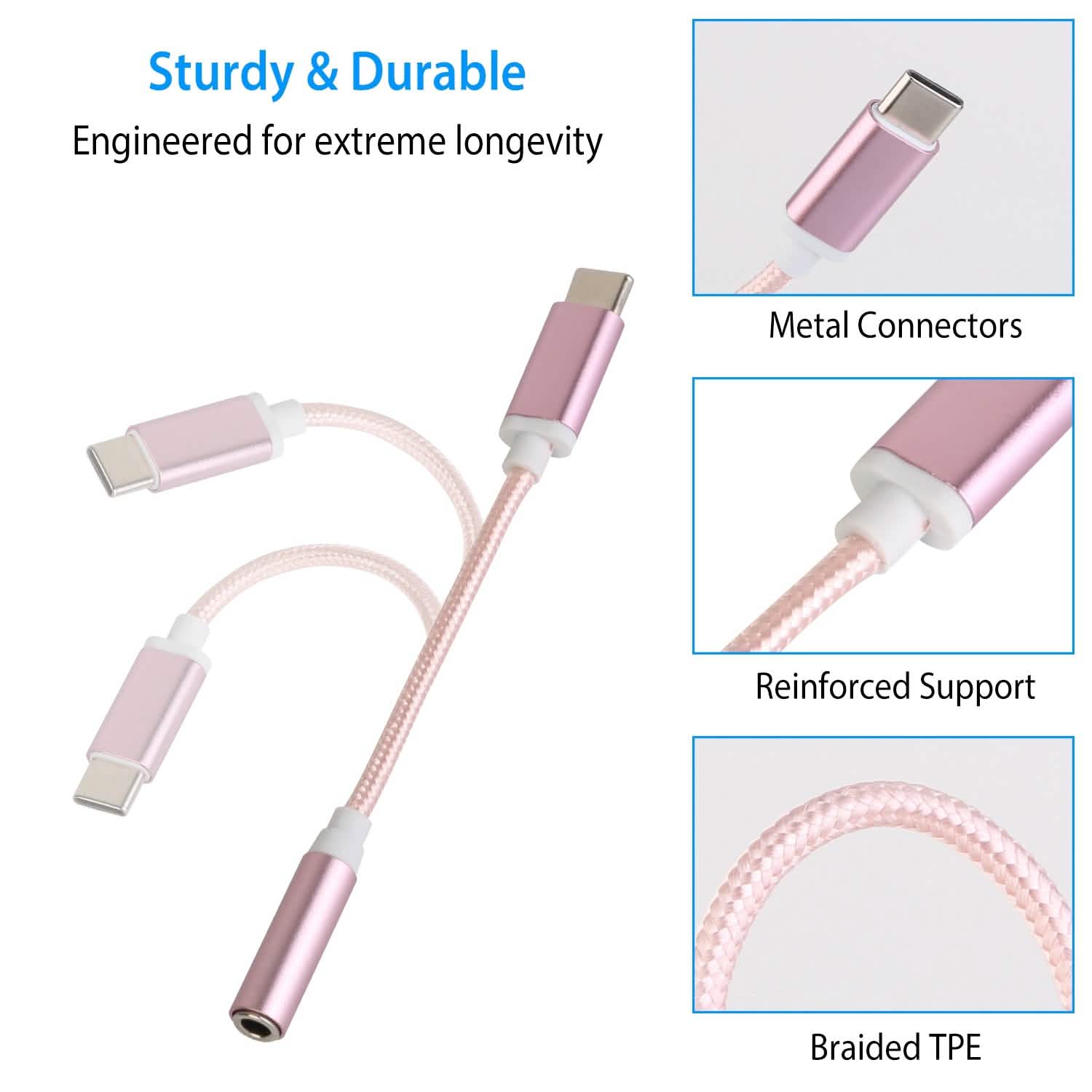 USB-C Type C Adapter Port to 3 .5mm Aux Audio Jack Mobile Accessories - DailySale