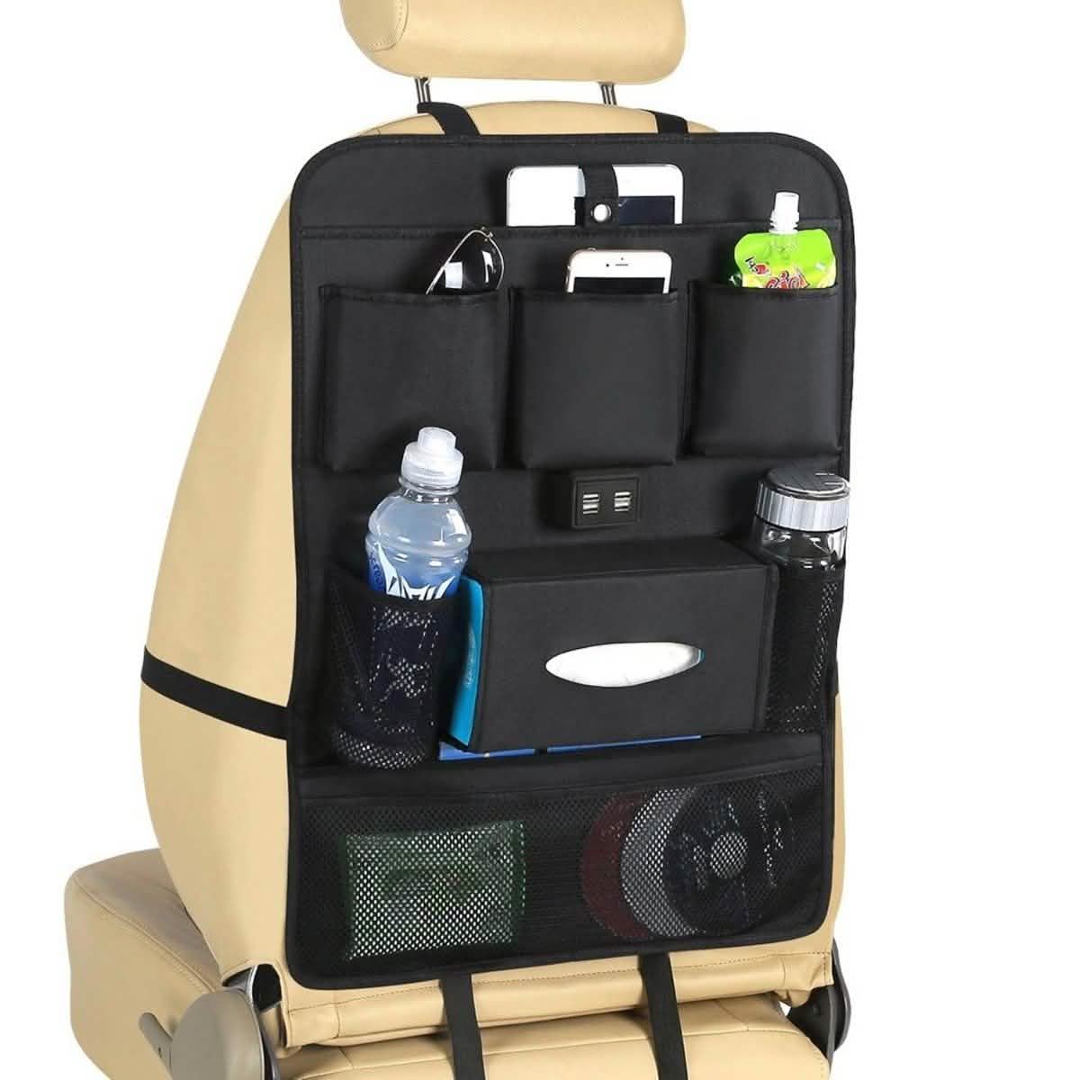 USB Car Phone Charger Back Seat Organizer Auto Accessories - DailySale