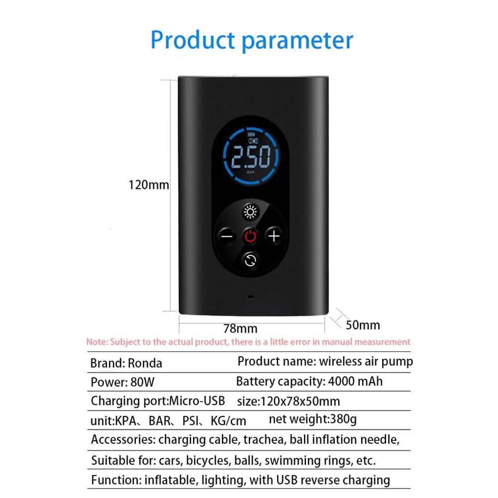 USB Rechargeable Intelligent Air Pump Car Portable Automotive - DailySale