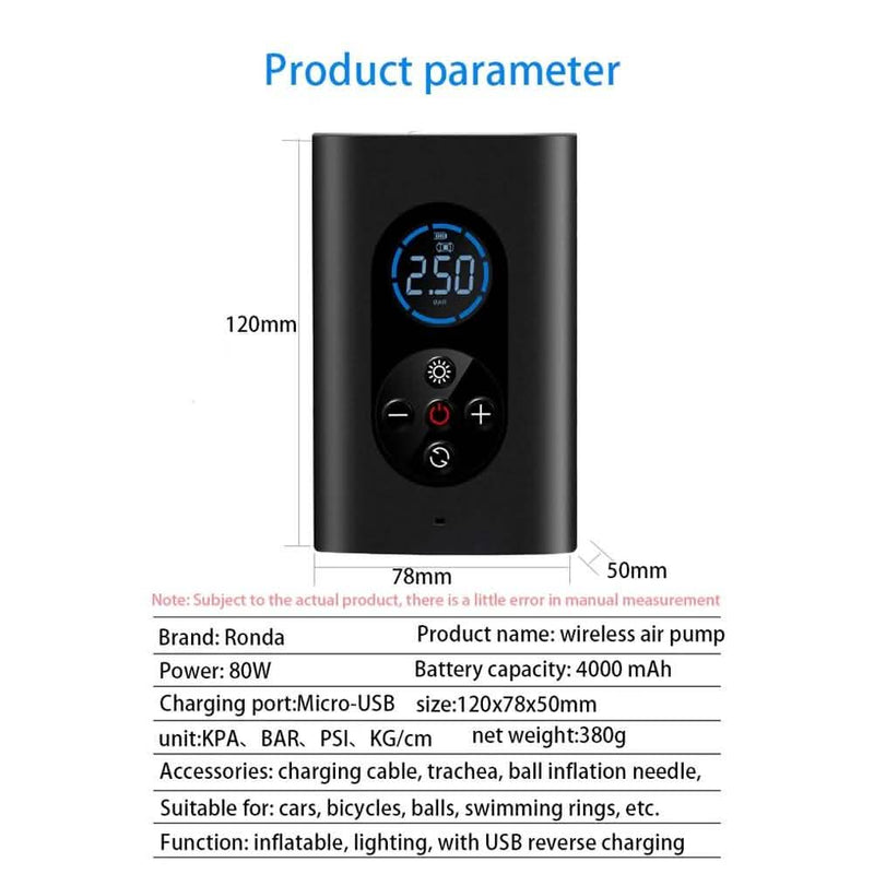 USB Rechargeable Intelligent Air Pump Car Portable Automotive - DailySale