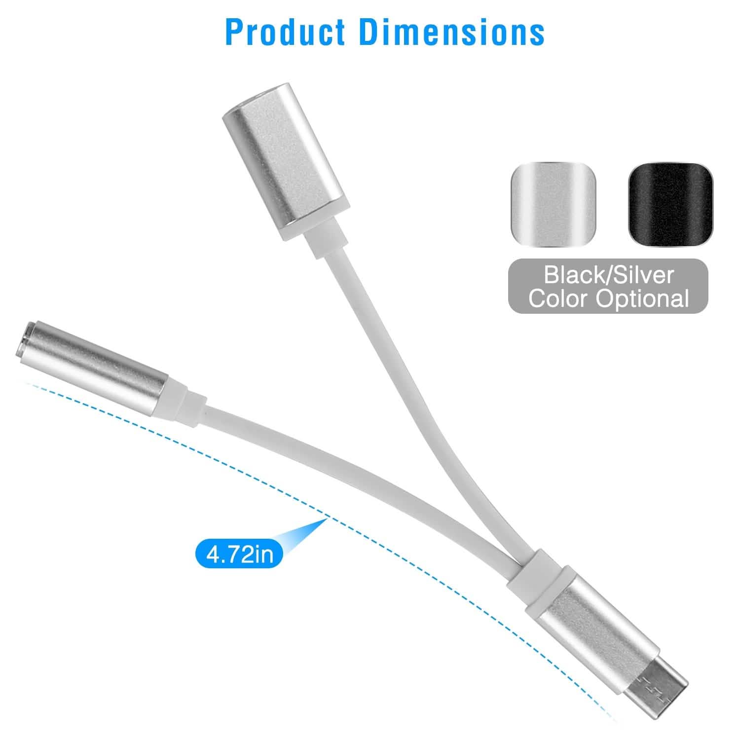 USB Type C to 3.5MM Aux Audio Charging Adapter Mobile Accessories - DailySale