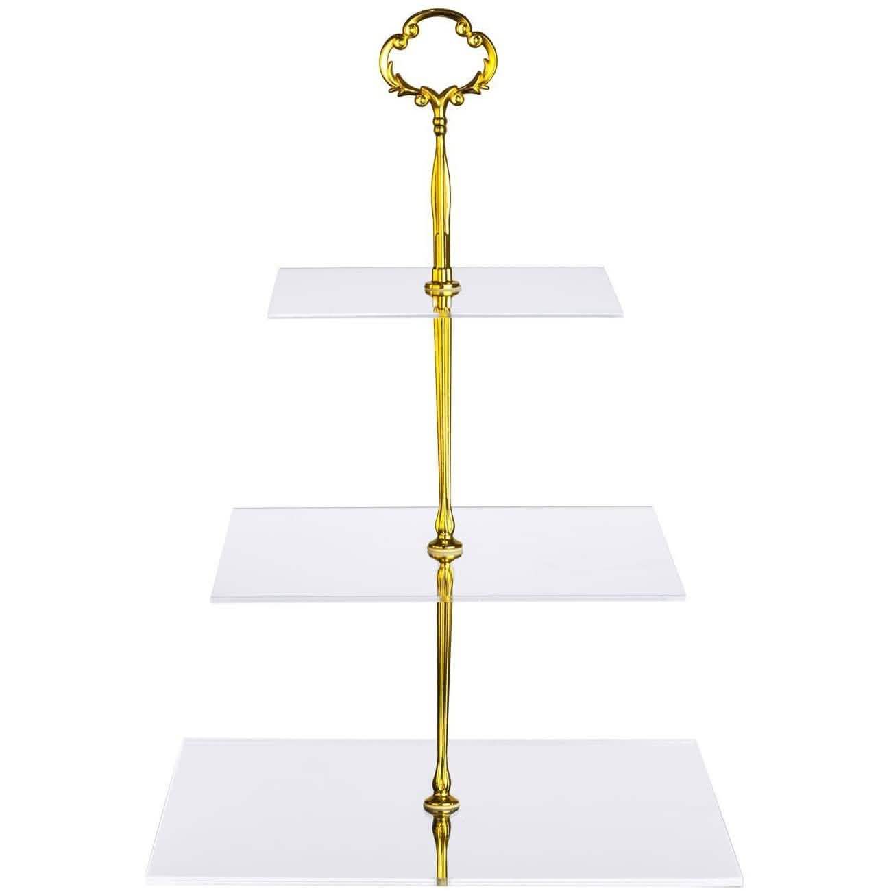 Utenlid 3-Tier Square Stacked Party Cupcake Stand Kitchen Essentials - DailySale