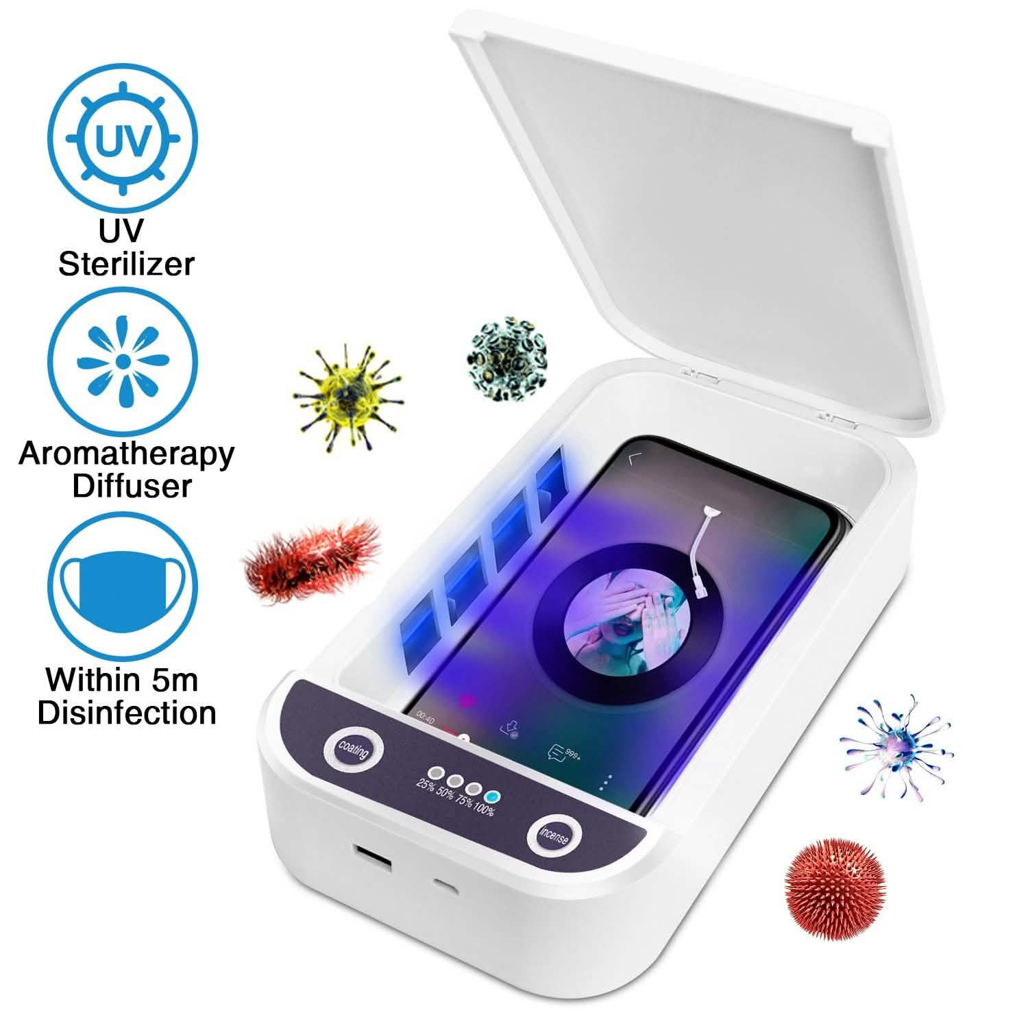 UV Light Phone Disinfection Box with Aromatherapy Function Mobile Accessories - DailySale