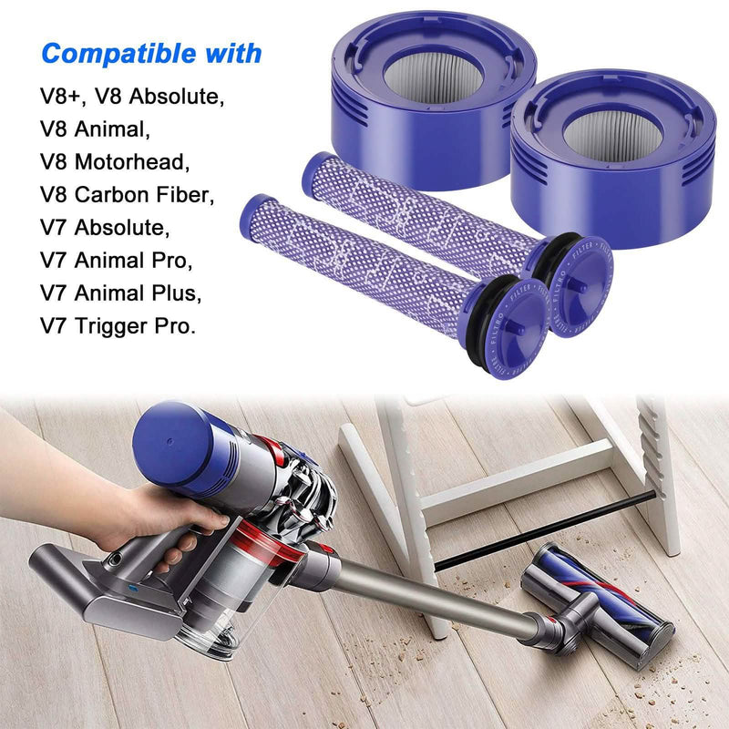 Vacuum Replacement Post Pre Motor HEPA Filters Kit Household Appliances - DailySale