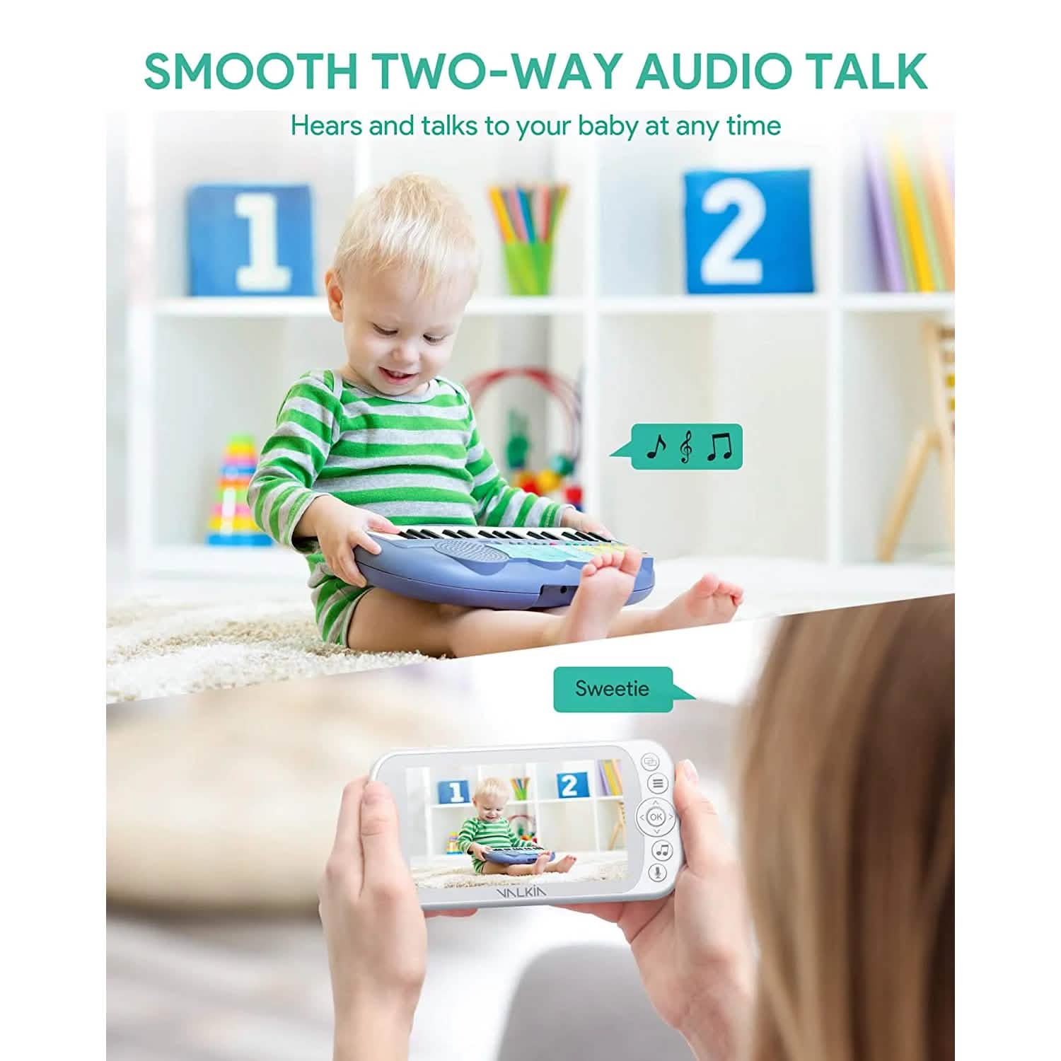 VALKIA 720P 5" HD Display Baby Monitor with Camera & Audio Smart Home & Security - DailySale