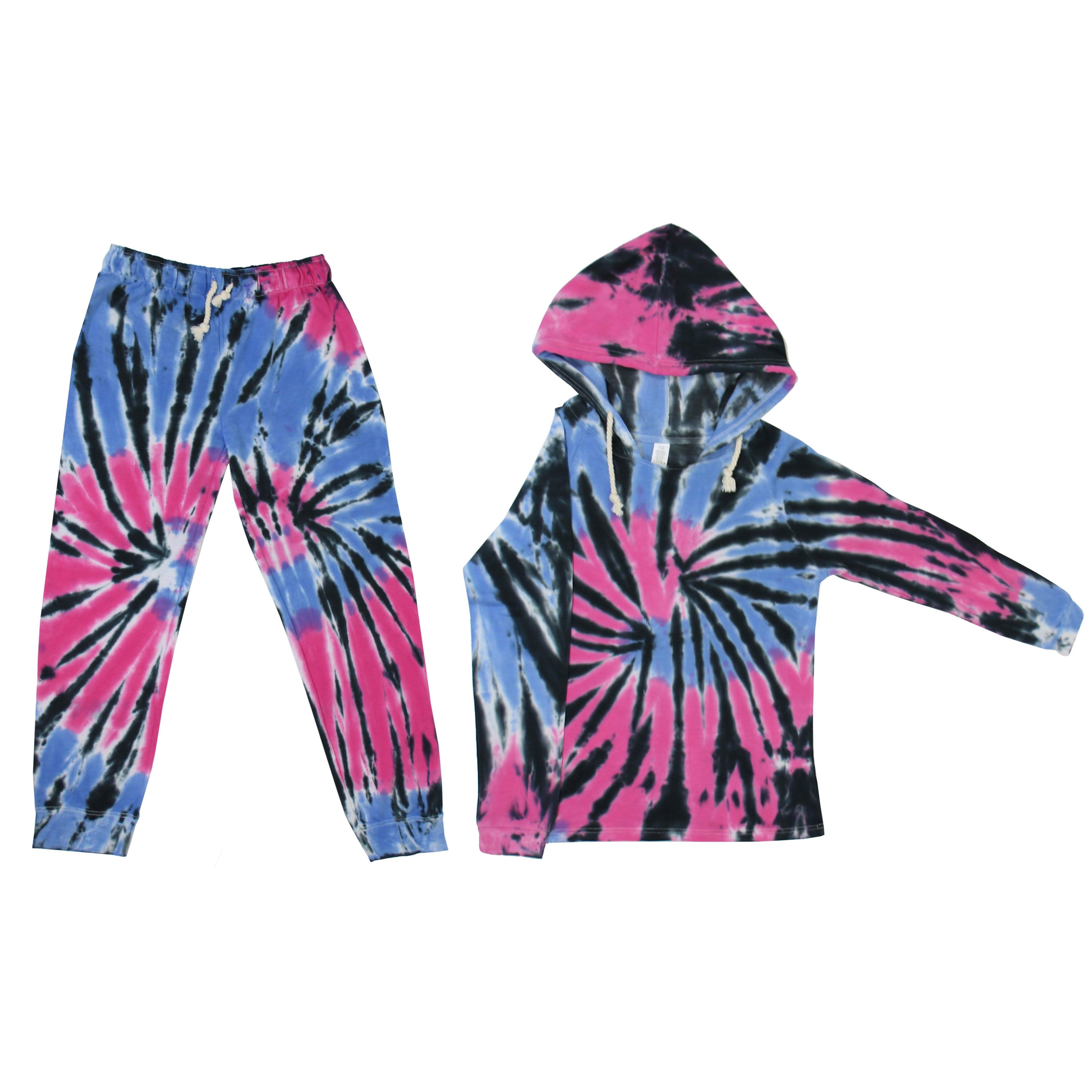 Vintage Tie-Dye Hoodie and Jogger Sets Women's Clothing Lollipop S - DailySale