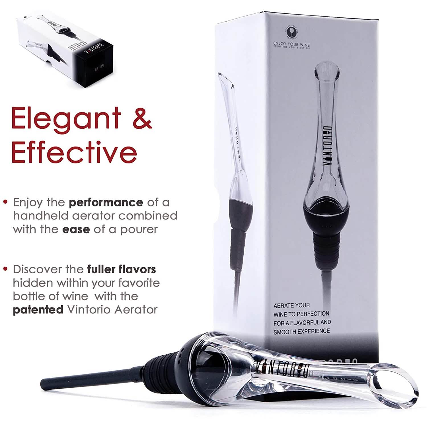 Vintorio Wine Aerator Pourer - Premium Aerating Pourer and Decanter Spout Wine & Dining - DailySale