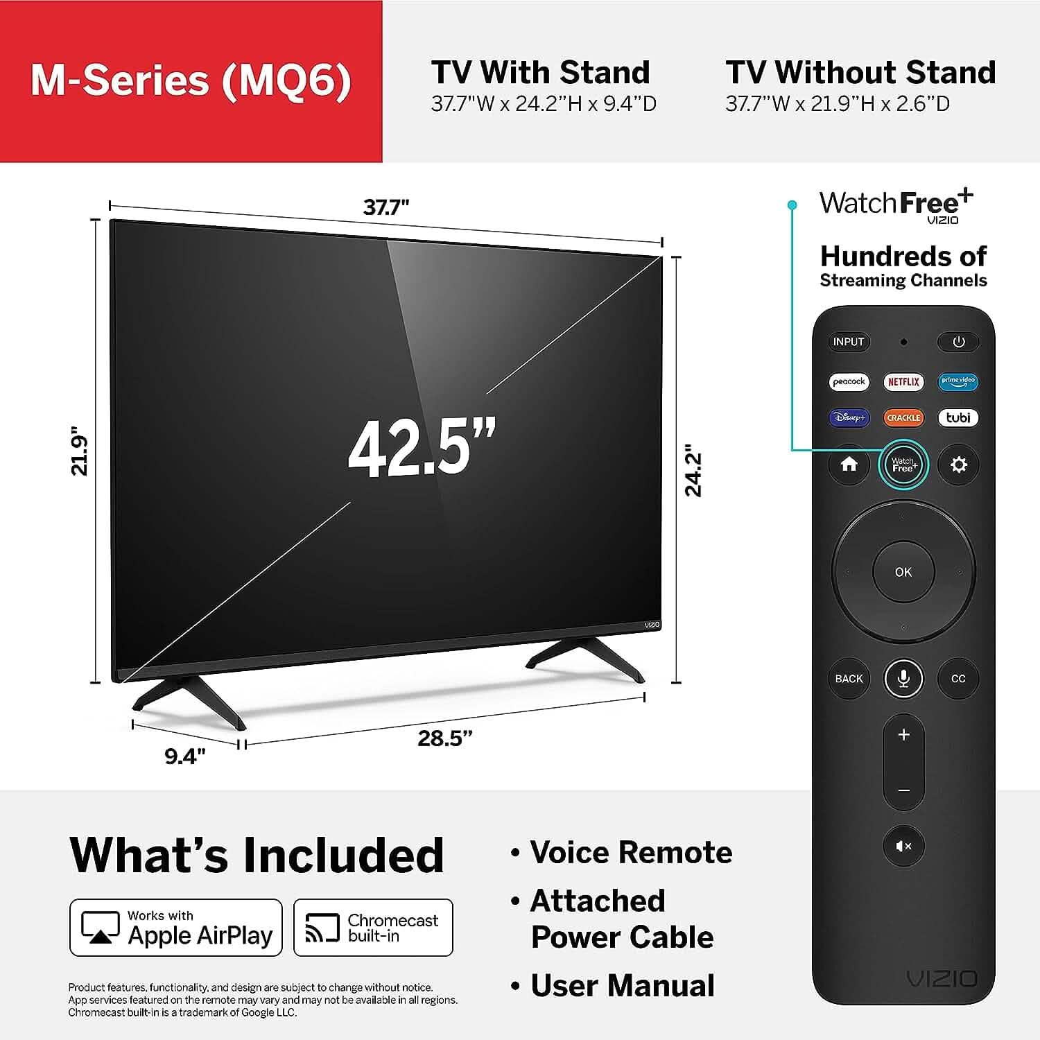 VIZIO 43-Inch M-Series 4K UHD Quantum LED HDR Smart TV (Refurbished) Household Appliances - DailySale