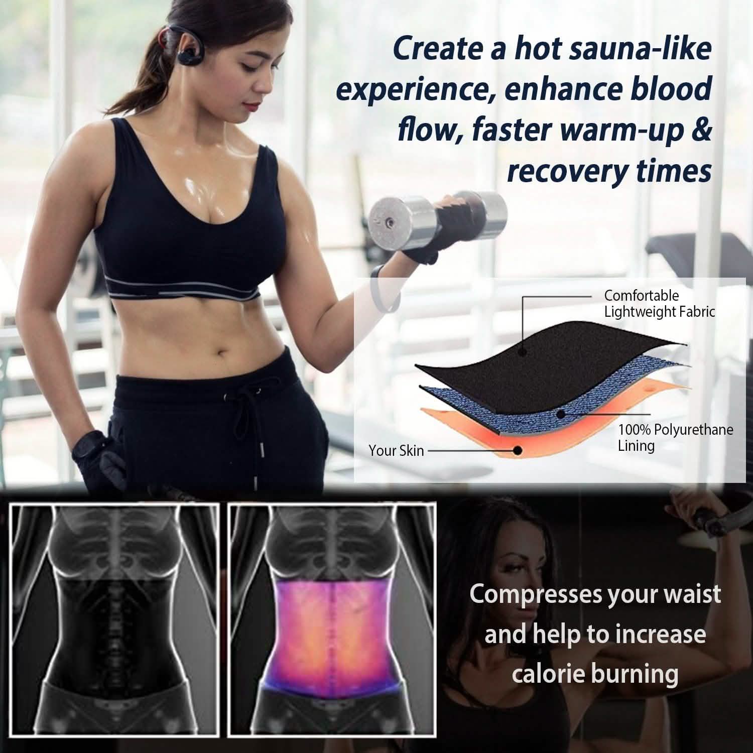Waist Trimmer Women Sauna Sweat Wraps Waist Slimming Trainer Belt Fitness - DailySale