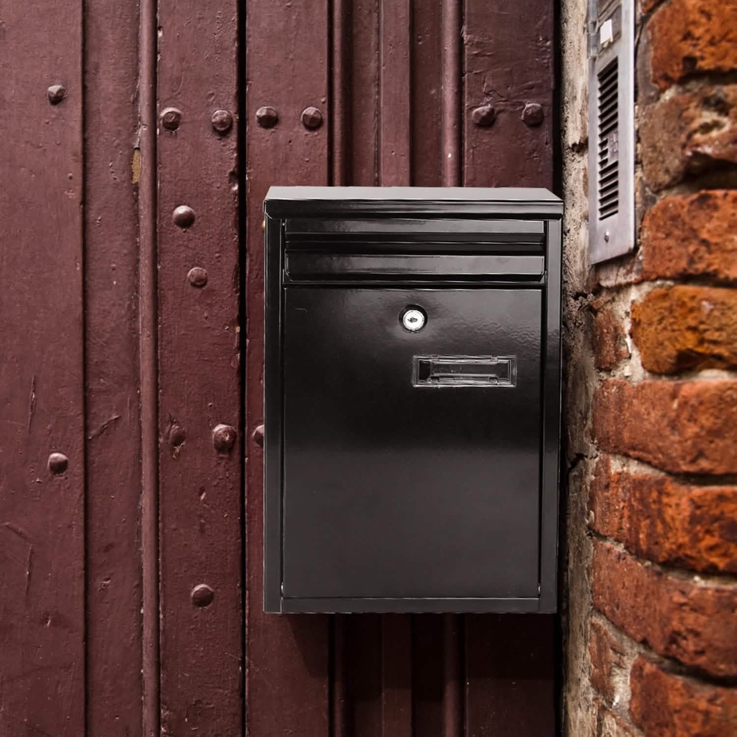 Wall Mount Mailbox Lockable Galvanized Iron Letter Post Box Home Improvement - DailySale