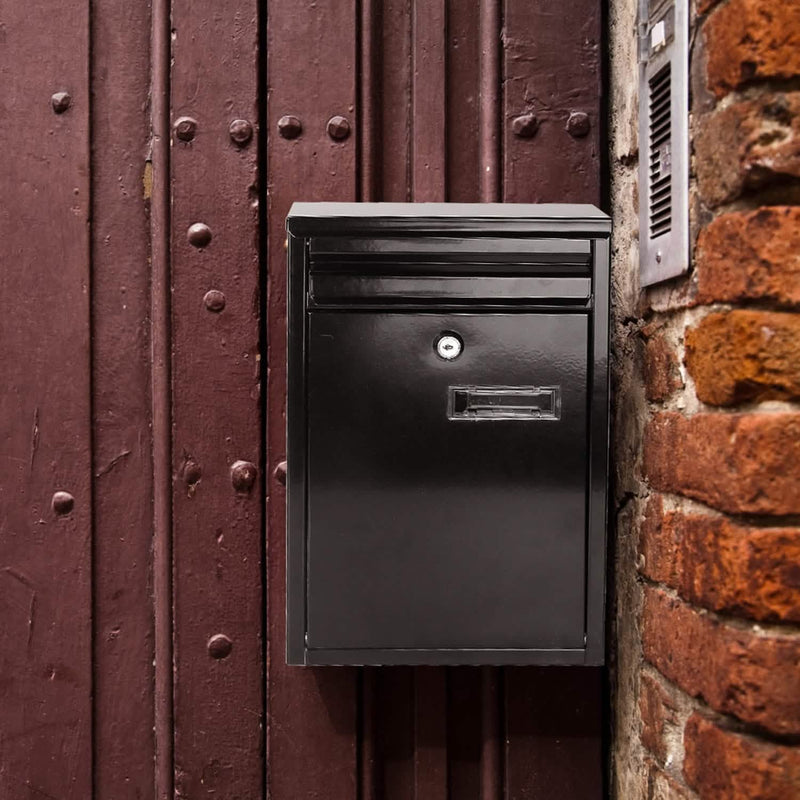 Wall Mount Mailbox Lockable Galvanized Iron Letter Post Box Home Improvement - DailySale