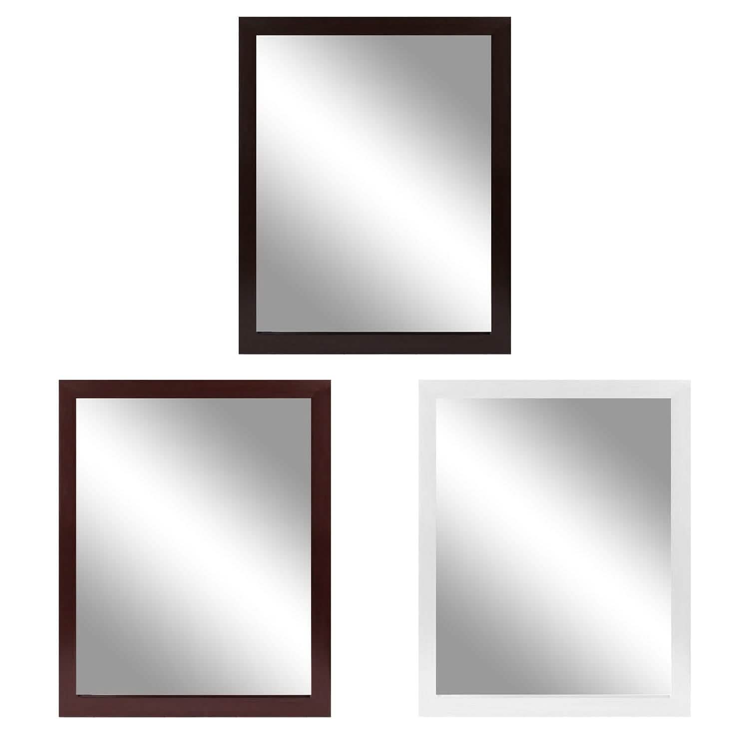 Wall Mount Mirror Wood-Like Frame Rectangle Modern Hanging Mirror Furniture & Decor - DailySale