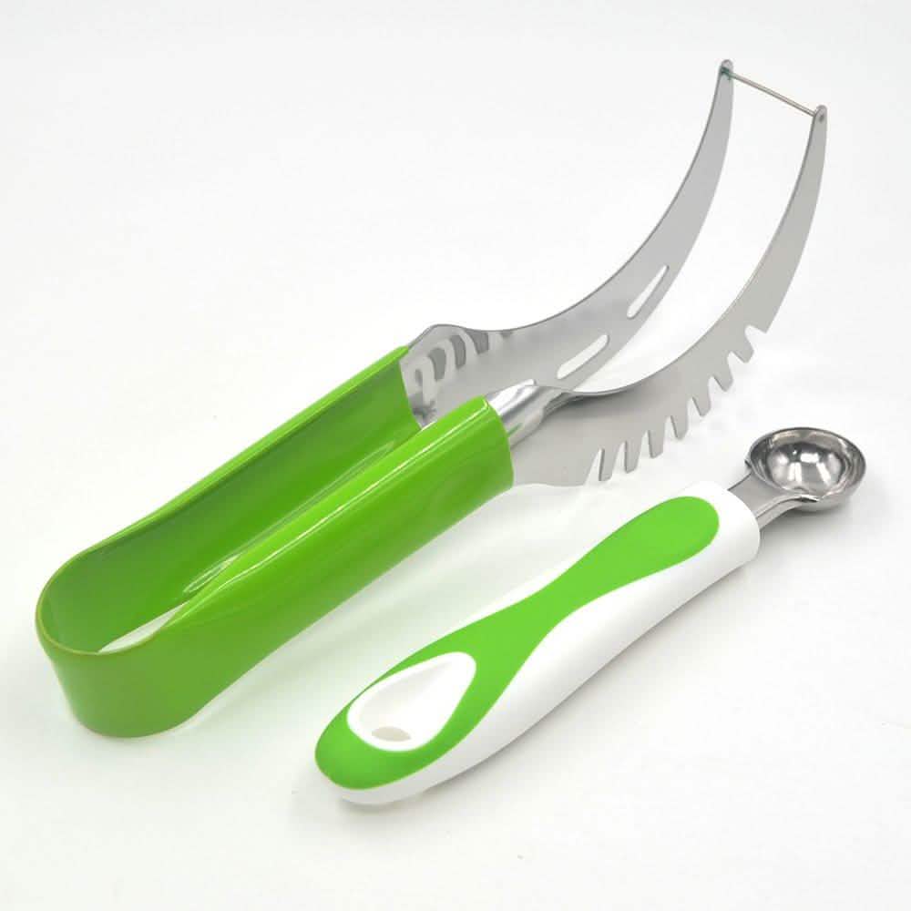 Watermelon Slicer and Bonus Melon Baller Kitchen Essentials - DailySale