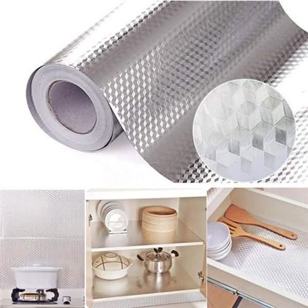 Waterproof Oil Proof Aluminum Foil Self Adhesive Wall Sticker Kitchen & Dining - DailySale