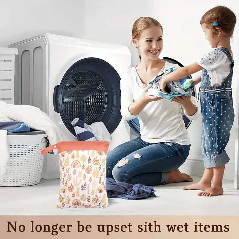 Waterproof Reusable Wet Bag Wet Dry Bags For Cloth Diapers & Breast Pump Parts Bags & Travel - DailySale