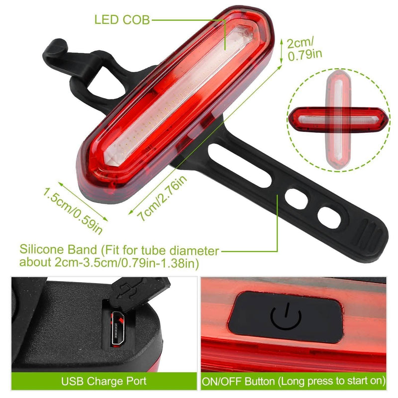 Waterproof USB Rechargeable LED Bicycle Tail Warning Lamp Sports & Outdoors - DailySale