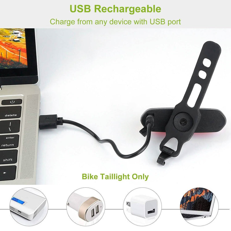 Waterproof USB Rechargeable LED Bicycle Tail Warning Lamp Sports & Outdoors - DailySale