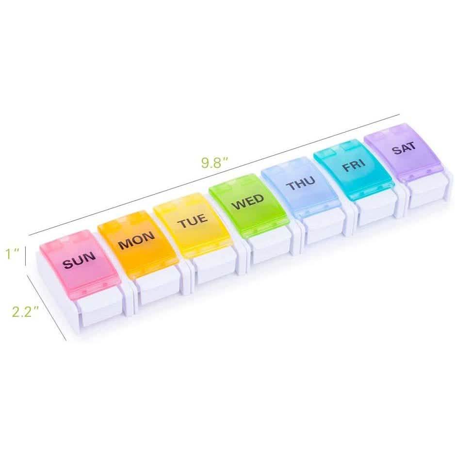 Weekly Pill Organizer Detachable, Sukuos Large Daily Pill Cases Wellness - DailySale