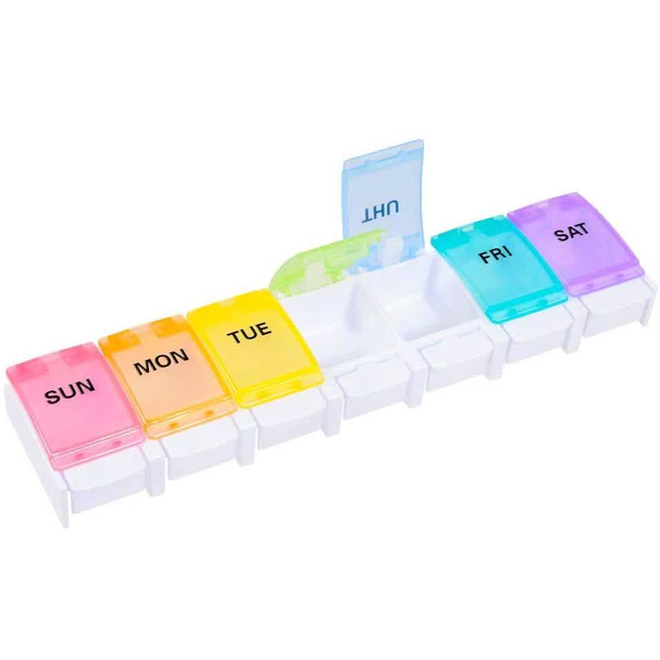 Weekly Pill Organizer Detachable, Sukuos Large Daily Pill Cases Wellness - DailySale