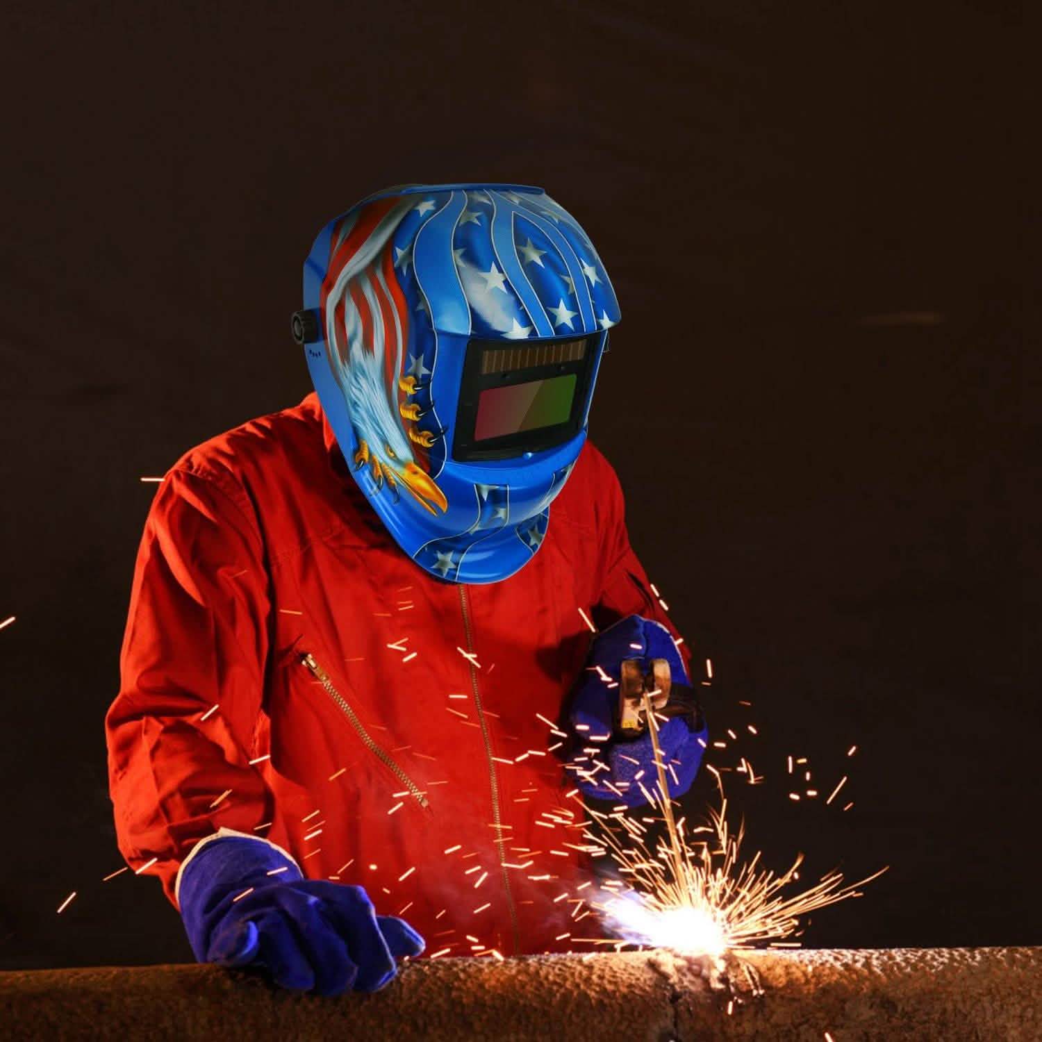 Welding Helmet Solar Powered Auto Darkening Hood with Adjustable Wide Shade Everything Else - DailySale